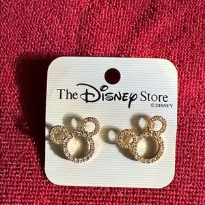 Disney Gold Crystal Mickey Stud Earrings